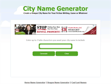 Tablet Screenshot of citynamegenerator.com